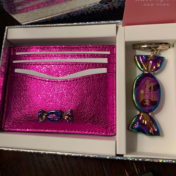 Last one⛔️Auth Kate Spade leather metallic crd/Key - Picture 2 of 15